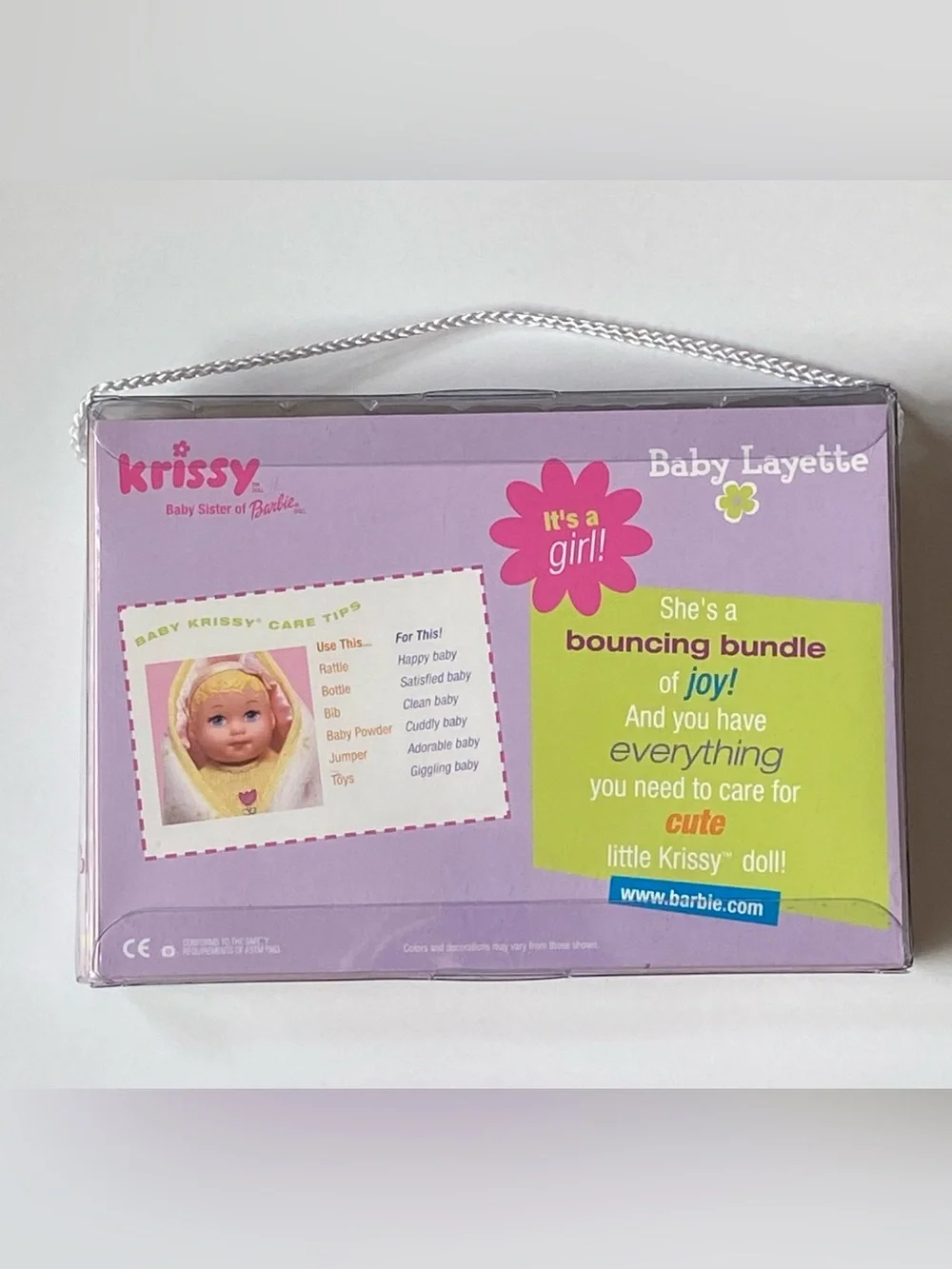 Vintage 1999 Mattel Krissy Baby Layette Baby Sister of Barbie New in Box